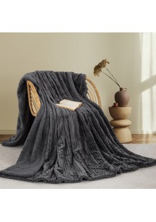 ΚΟΥΒΕΡΤΑ FLEECE/SHERPA 220X240 ADAM HOME (400) DARK GREY(70)