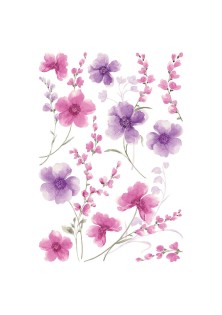 Purple Flowers αυτοκόλλητα τοίχου βινυλίου ANGO