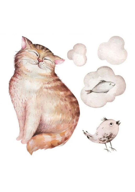 Watercolour Cats αυτοκόλλητα τοίχου βινυλίου M ANGO