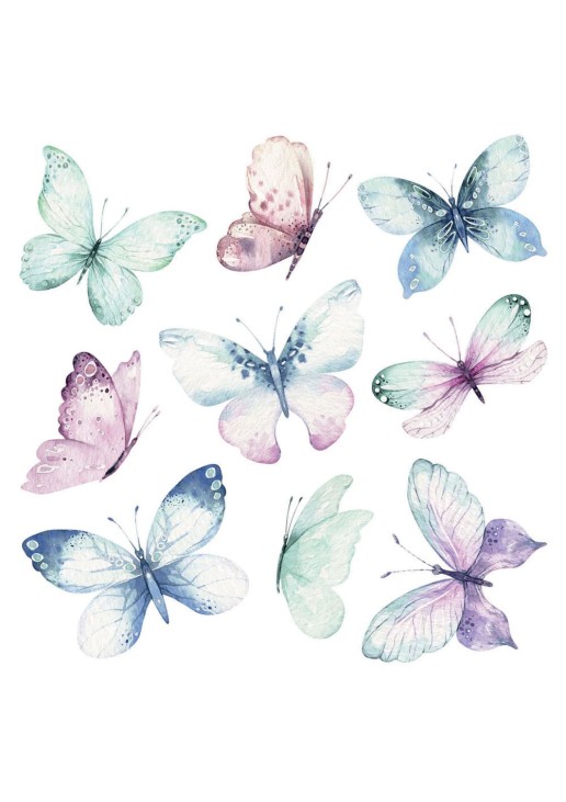 Watercolour Butterflies αυτοκόλλητα τοίχου βινυλίου M ANGO