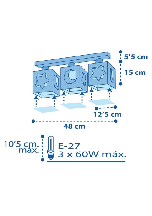 MoonLight Blue τρίφωτο οροφής ράγας ANGO