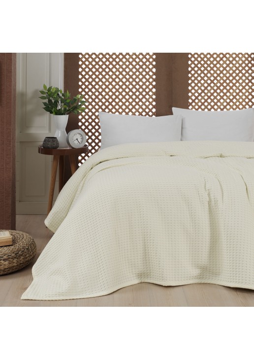 Πικέ υπέρδιπλη waffle Art 1990 Cream 230x240 Εκρού Beauty Home