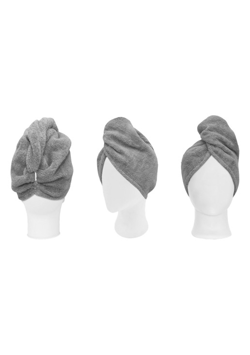 Πετσέτα μαλλιών Turban Art 3406 Γκρι Beauty Home