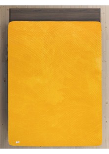 Σεντόνι Flannel CREASES YELLOW Flannel King Size με λάστιχο: 180 x 200 + 30 εκ. MADI