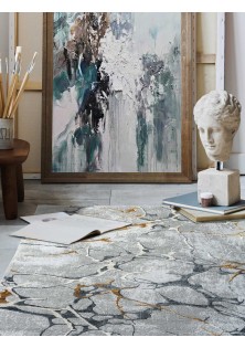 Χαλί MARBLE GREY GOLD Στρόγγυλο χαλί 165 εκ. MADI